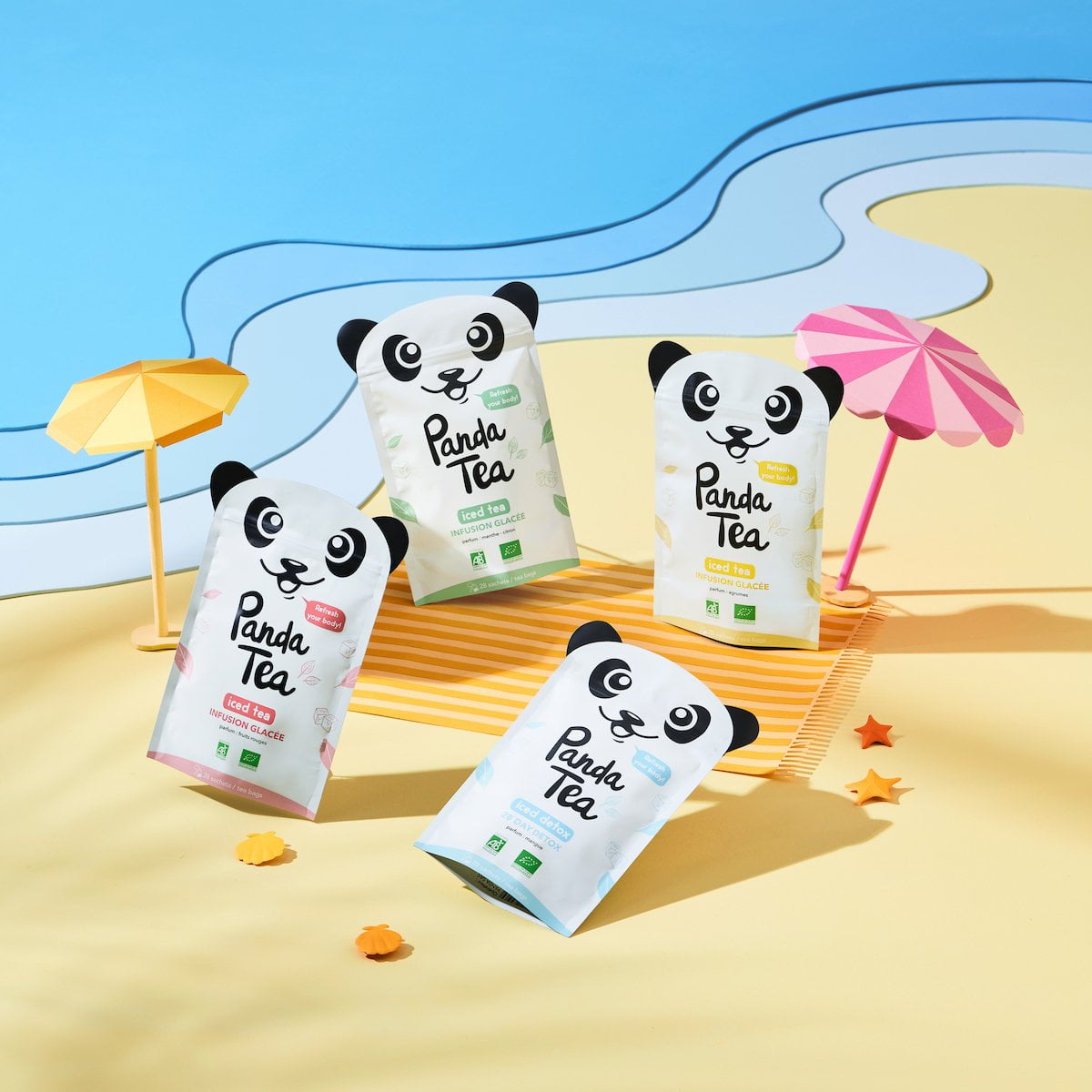 Panda Tea - Ice Tea Detox, Thé Glacé, Infusion à Froid - Saveur Pêche,  Hibiscus, Vanille - Certifié Biologique - 28 Sachets Coton - Idée Cadeau  Femme Homme Anniversaire : : Epicerie