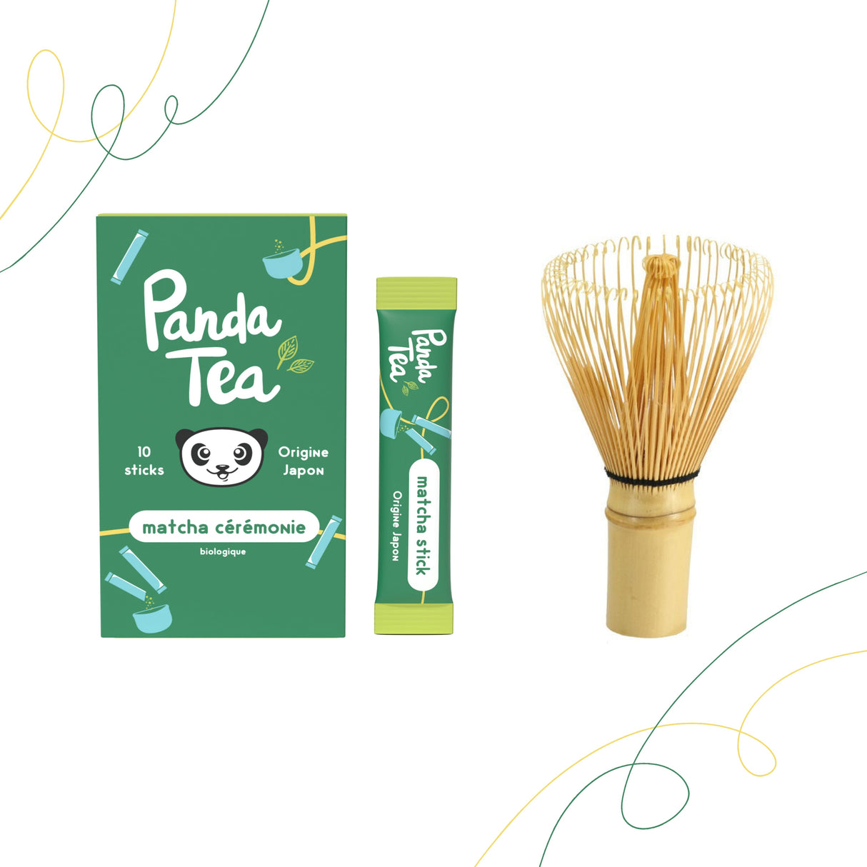 Panda Tea fouet à matcha bambou